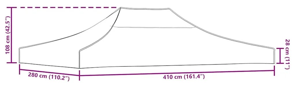 vidaXL Κάλυμμα Τέντας Εκδηλώσεων Taupe 4 x 3 μ. 270 γρ/μ²