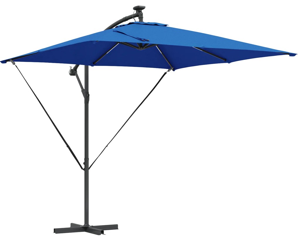 vidaXL Ομπρέλα Cantilever Banana με κλειδαριά Μπλε 249 x 249 x 250 εκ.