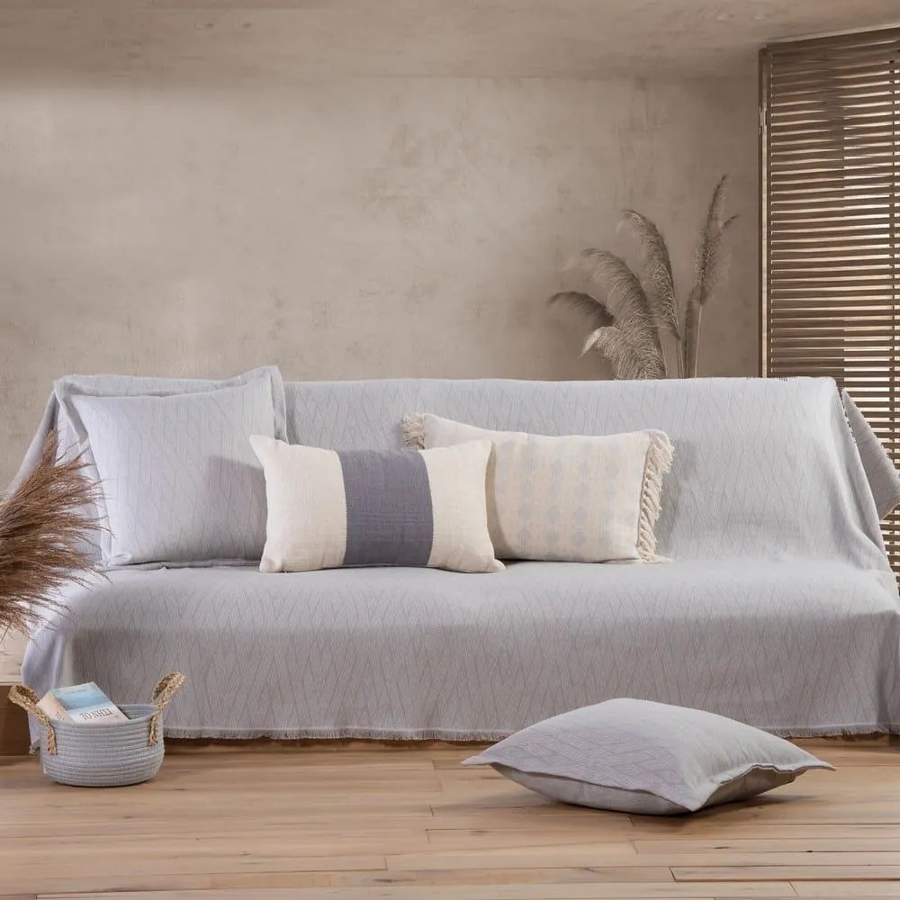 Ριχτάρι Colton Grey Nef-Nef Τριθέσιο 170x300cm Βαμβάκι-Πολυέστερ