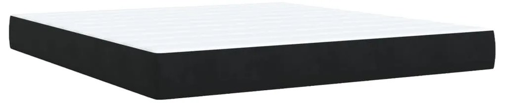 vidaXL Κρεβάτι Boxspring με Στρώμα Μαύρο 180x200 εκ. Βελούδινο