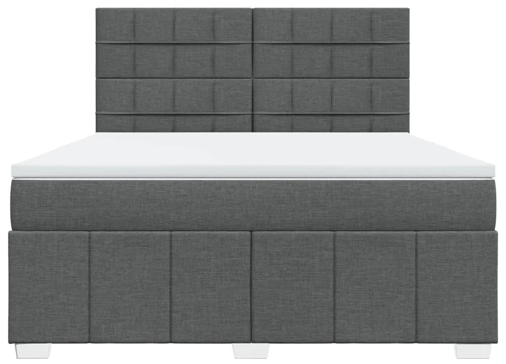 ΚΡΕΒΑΤΙ BOXSPRING ΜΕ ΣΤΡΩΜΑ ΣΚΟΥΡΟ ΓΚΡΙ 180X200 ΕΚ ΥΦΑΣΜΑΤΙΝ 3291748