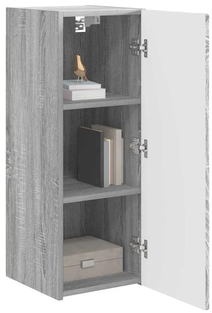 vidaXL Ντουλάπι Τηλεόρασης Τοίχου Γκρίζο Σονομα 30 x 31 x 80 εκ.