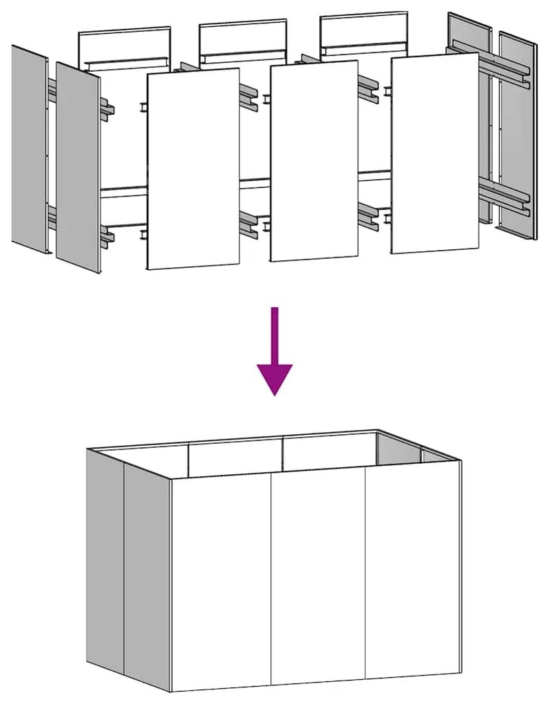 vidaXL Ζαρντινιέρα 120x80x80 εκ. από Γαλβανισμένο Ατσάλι