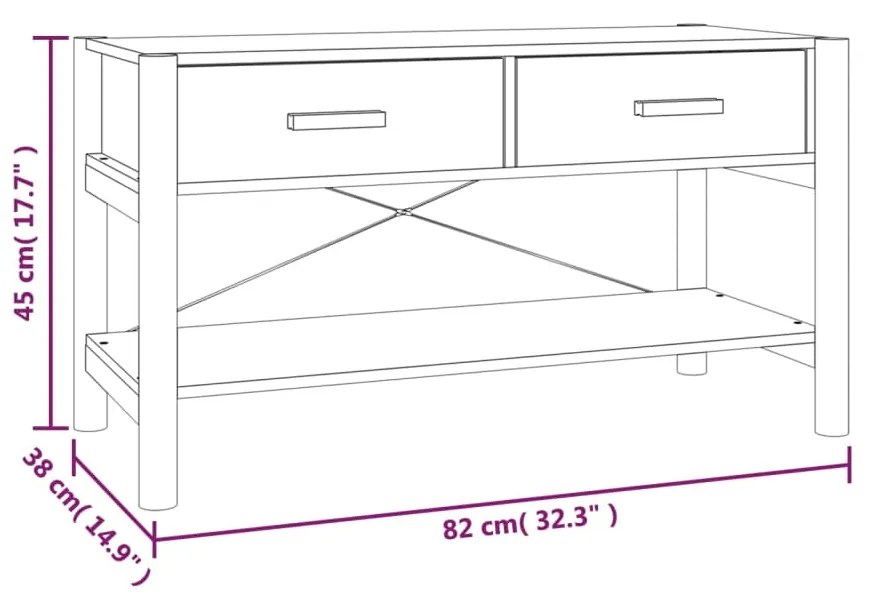 Έπιπλο Τηλεόρασης Μαύρο 82 x 38 x 45 εκ. από Επεξεργασμένο Ξύλο - Μαύρο