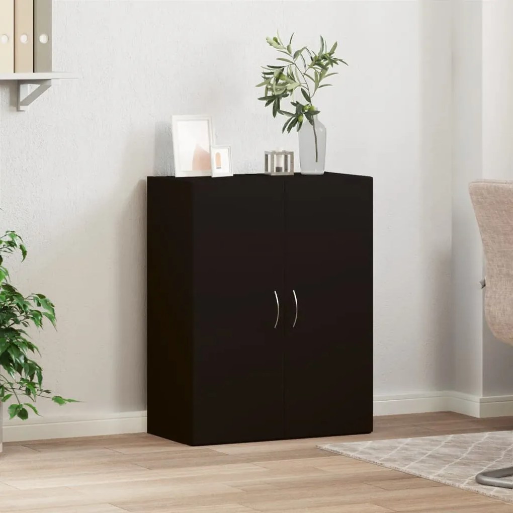 vidaXL Αρχειοθήκη Μαύρη 60 x 32 x 77,5 εκ. από Επεξεργασμένο Ξύλο