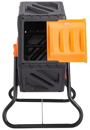 VEVOR Compost Bin, 18.5-Gal Small Composting Tumbler, Compact Single Rotating Chamber with Sliding Door and Steel Frame, BPA Free Composter Bin Tumbler for Garden, Kitchen, Yard, Outdoor
