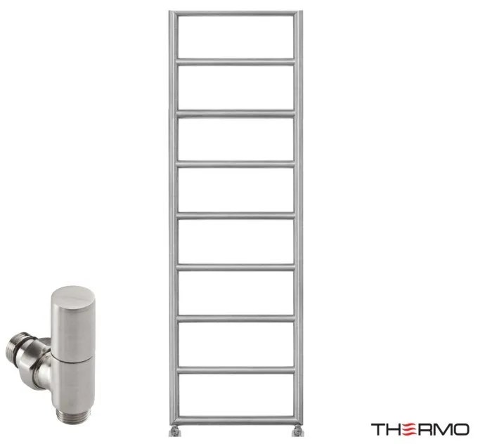Thermo TEMPO Θερμαινόμενη πετσετοκρεμάστρα από ανοξείδωτο χάλυβα με υδραυλική λειτουργία, 150x50cm Inox Brushed