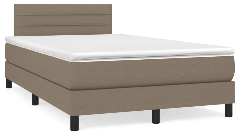 Κρεβάτι Boxspring με Στρώμα Taupe 120x190 εκ. Υφασμάτινο