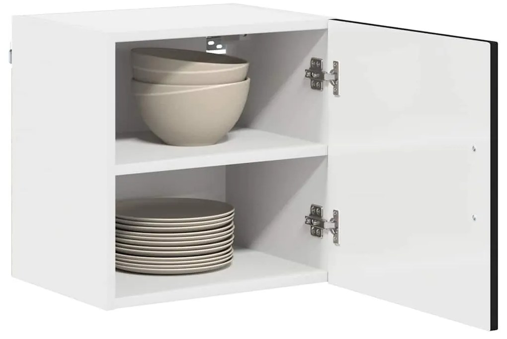 vidaXL Κρεμαστό ντουλάπι κουζίνας με ράφι 2 pcs Μαύρο 40 x 31 x 40 εκ.