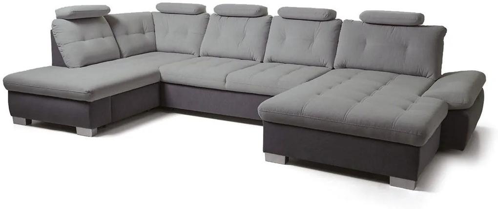 Γωνιακός καναπές Alcare XL-Αριστερή-Gkri anoixto - Gkri skouro - 360.00Χ205.00Χ87.00cm