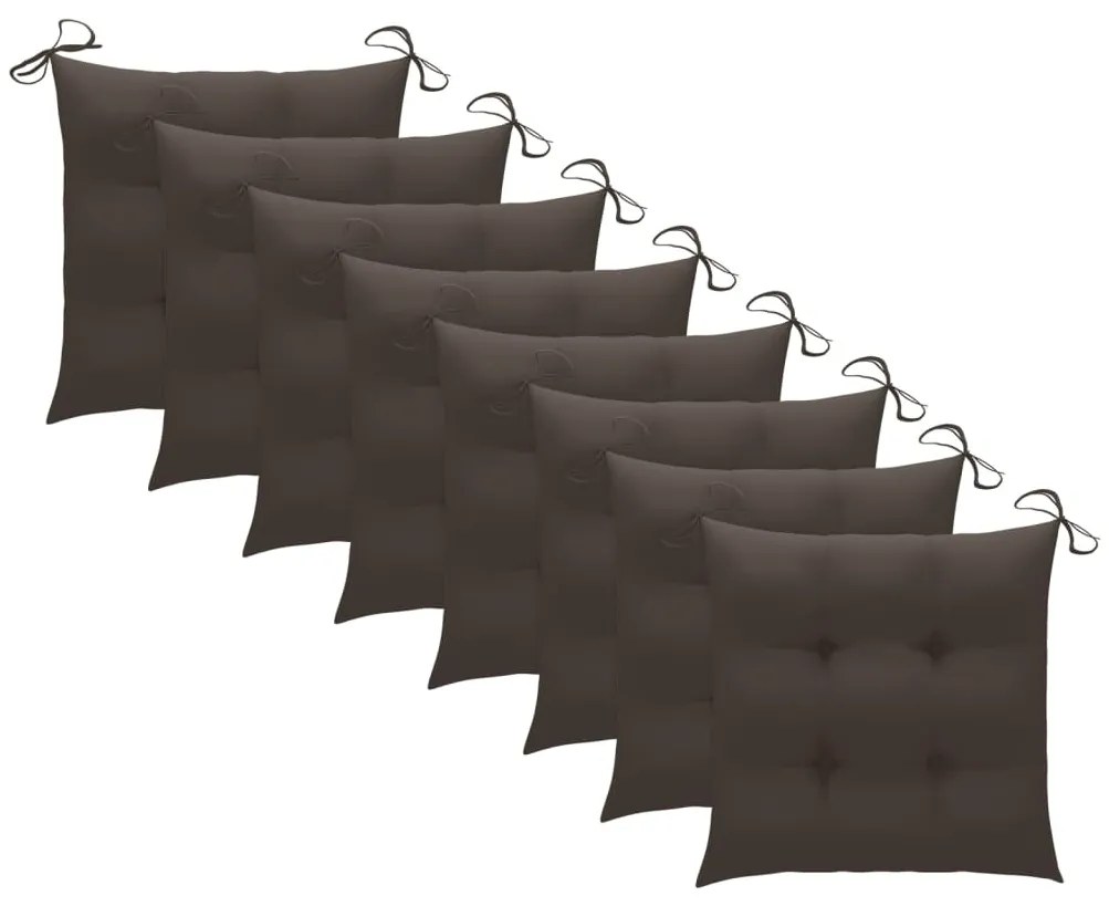 vidaXL Καρέκλες Εξ. Χώρου Πτυσσόμενες 8 τεμ. Ξύλο Ακακίας & Μαξιλάρια