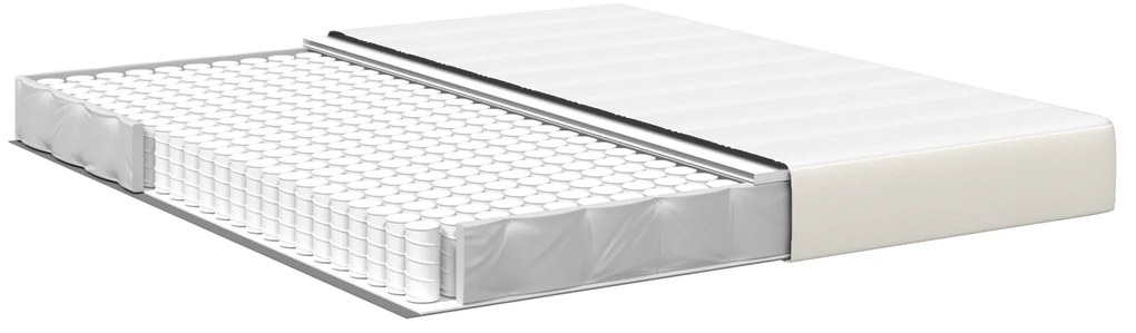 vidaXL Κρεβάτι με ελατήρια Pocket Κρέμ 180x200x20 εκ. Μεσαίας σκληρότητας Φabric