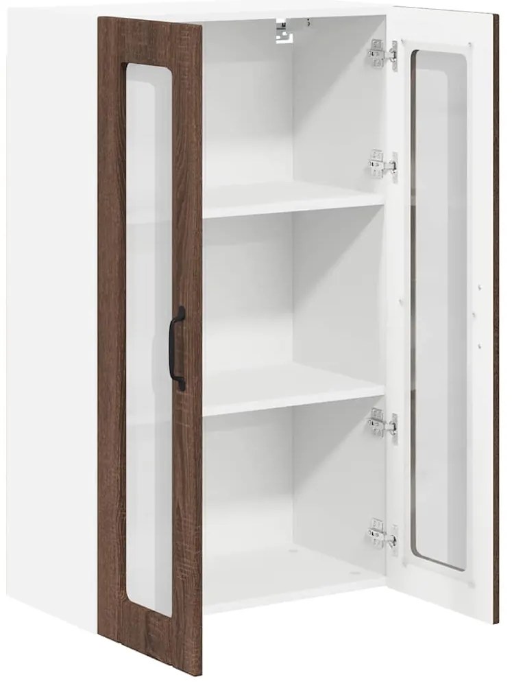 vidaXL Κρεμαστό ντουλάπι κουζίνας με ράφι Καφέ δρυς 60 x 31 x 100 εκ.