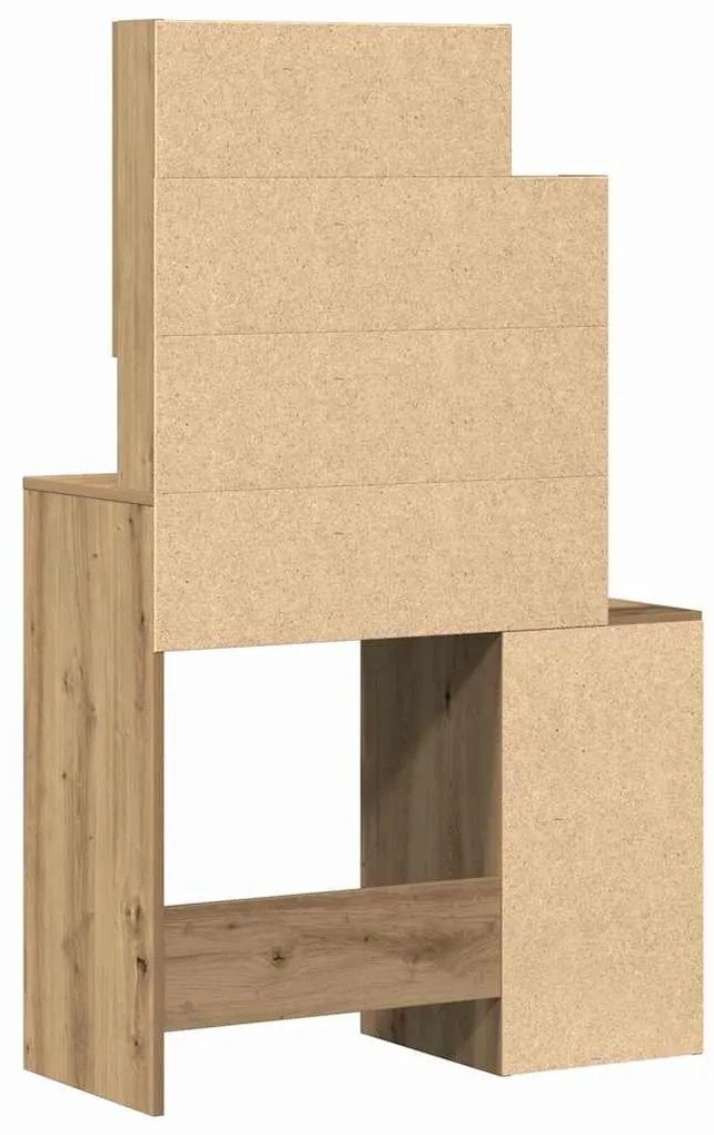 vidaXL Τραπέζι Μακιγιάζ με συρτάρι artisan δρυς 80 x 35 x 132 εκ.