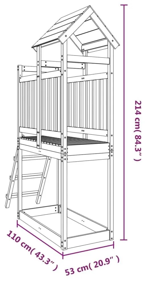 Παιδική Χαρά Εξωτ. Χώρου 53x110x214εκ. Μασίφ Ξύλο Ψευδοτσούγκας - Καφέ