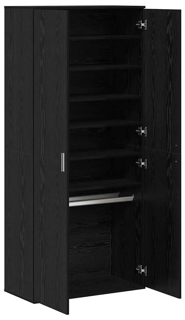 vidaXL Γραφείο με ράφι Μαύρη δρυς 80 x 39 x 178 εκ Επεξεργασμένο ξύλο