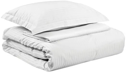 Beauty Home Παπλωματοθήκη ξενοδοχείου μονή Ribbon Art Ε1236 230TC Satin Stripe Percal Pennie 70%Cot-30%Pol 170x245 Λευκό