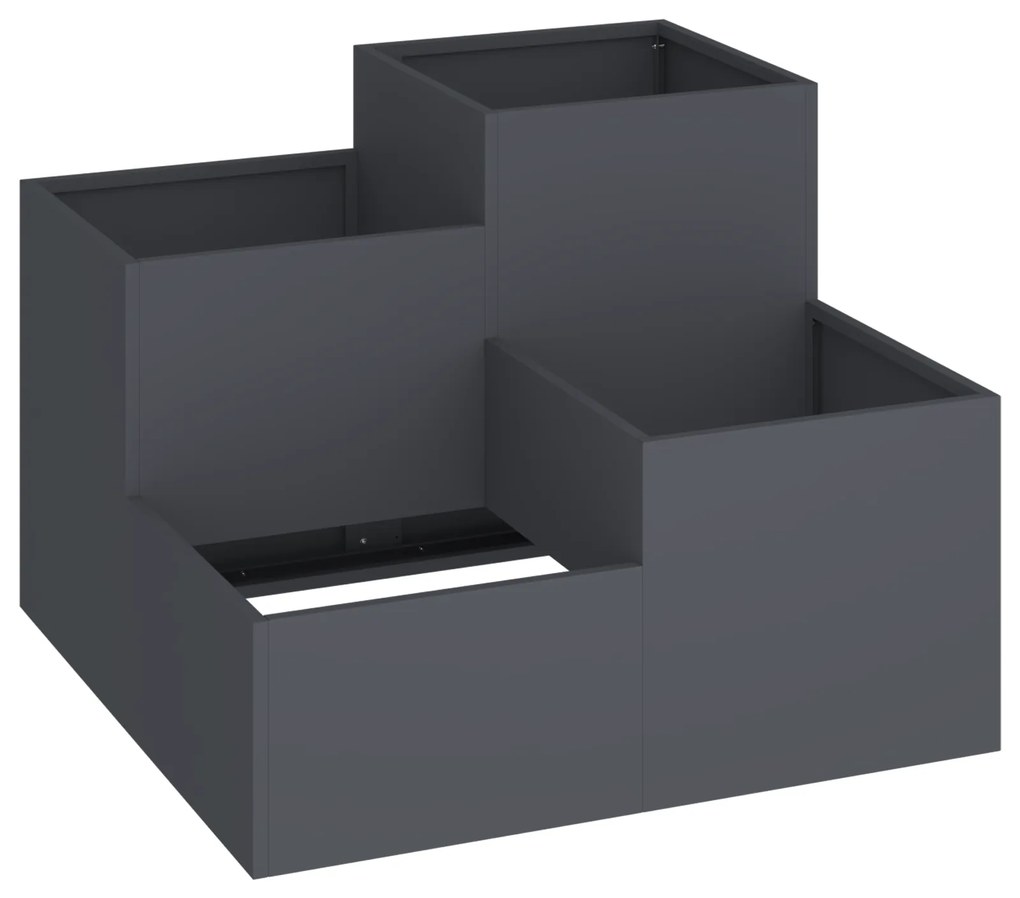 vidaXL Γλάστρα Κήπου 80x80x60 εκ Ανθρακί Ατσάλι