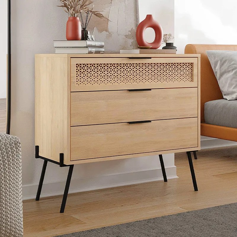 Συρταριέρα Naive Megapap χρώμα sapphire oak 93,1x40x83,1εκ.-GP037-0237,1