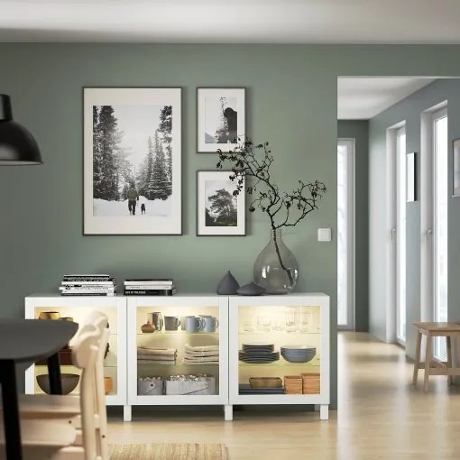 BESTÅ σύνθεση αποθήκευσης με πόρτες, 180x42x74 cm 891.399.23