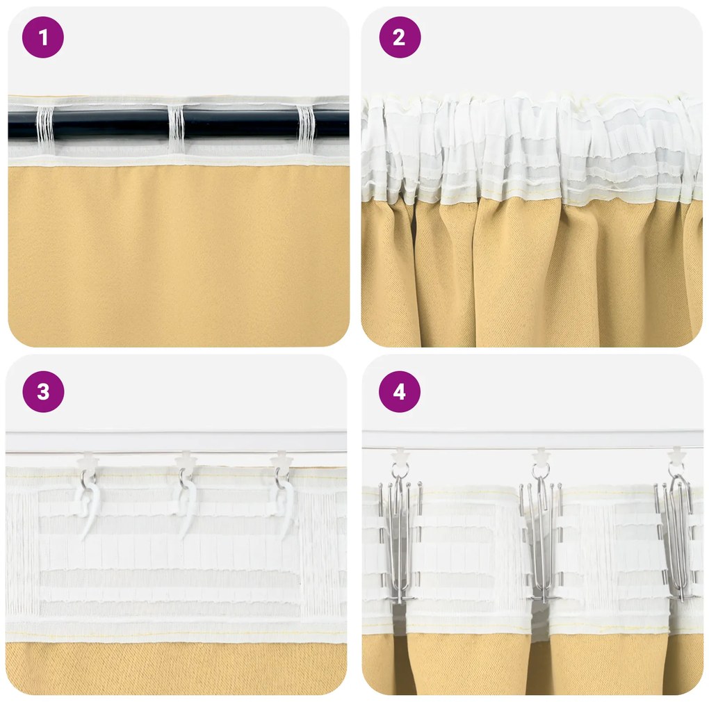 vidaXL Κουρτίνες με κουρτίνες 2 pcs Μπεζ 225 x 140 εκ. Πολυεστέρας