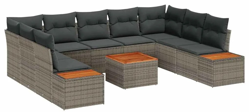 vidaXL Σετ Καναπέ Κήπου 6 pcs Γκρι 289 x 209 x 85 εκ Πολυ ράταν