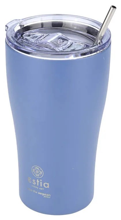 Θερμός με Καλαμάκι  Coffee Mug Save The Aegean Denim Blue  500ml