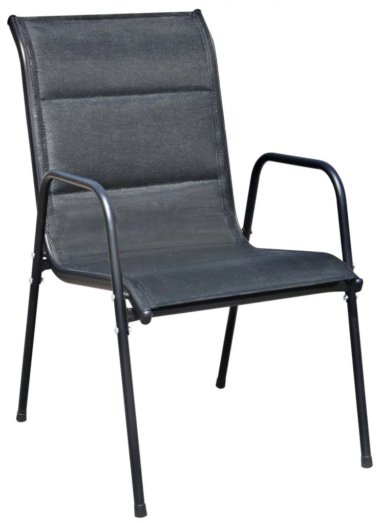 vidaXL Σετ Τραπεζαρίας Εξωτερικού Χώρου 5 Τεμαχίων Μαύρο Ατσάλινο