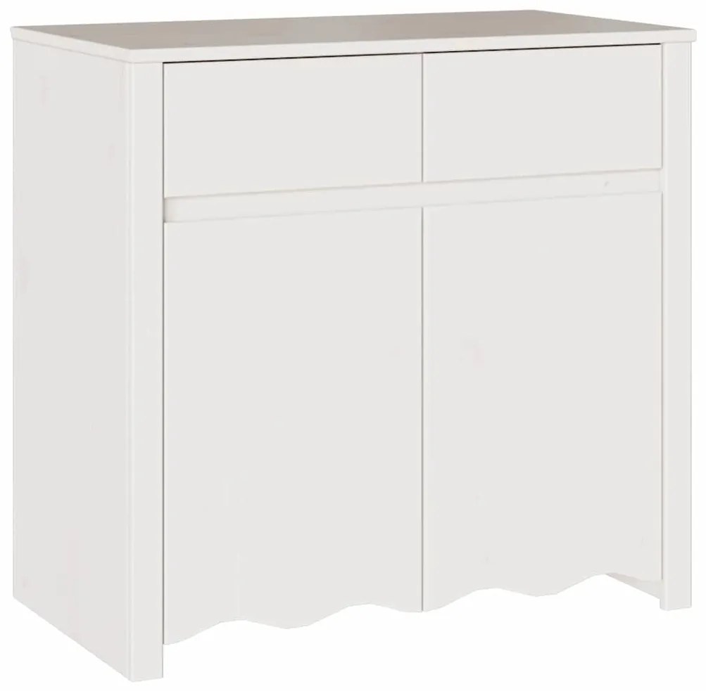 vidaXL Πλαϊνό γραφείο Λευκό 79 x 43 x 75.5 εκ Μασίφ ξύλο πεύκου