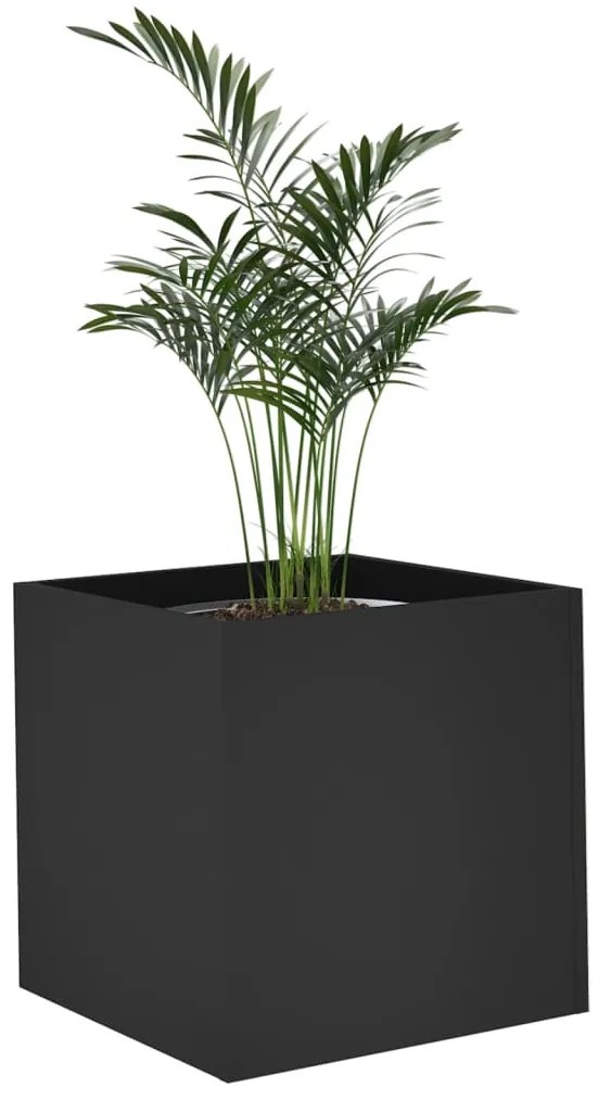 vidaXL Ζαρντινιέρα Μαύρη 40 x 40 x 40 εκ. από Επεξεργασμένο Ξύλο