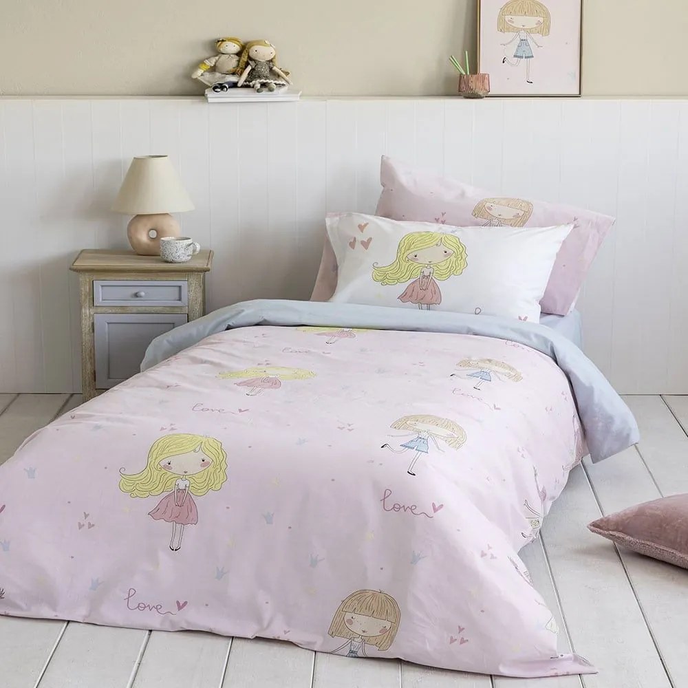 Σεντόνια Παιδικά Lovely (Σετ 3τμχ) Pink Nima Μονό 170x255cm 100% Βαμβάκι