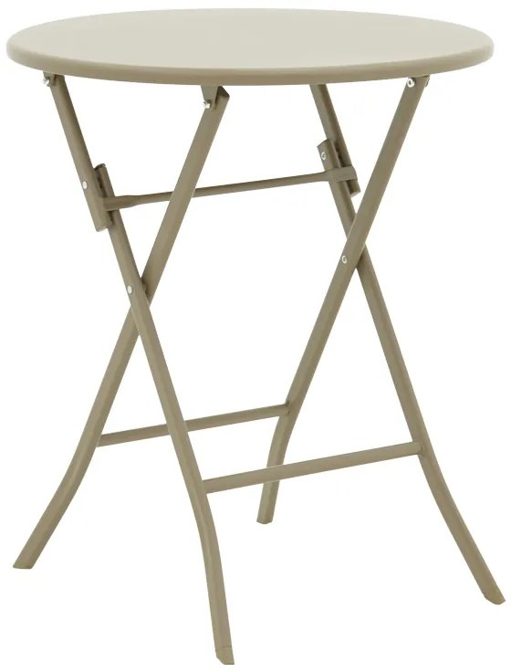 Τραπέζι Albero pakoworld πτυσσόμενο μέταλλο σε σαμπανιζέ απόχρωση Φ60x70εκ