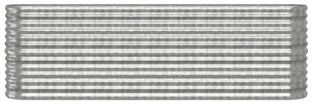 vidaXL Ζαρντινιέρα Ασημί 224x40x68 εκ. Γαλβανισμένος χάλυβας