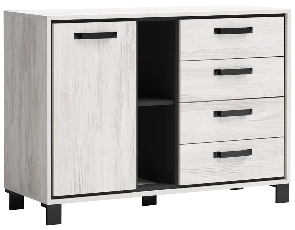 Συρταριέρα Evelin M11 110x43x80 oak blanco/antracite DIOMMI 31-078 DIOMMI-31-078