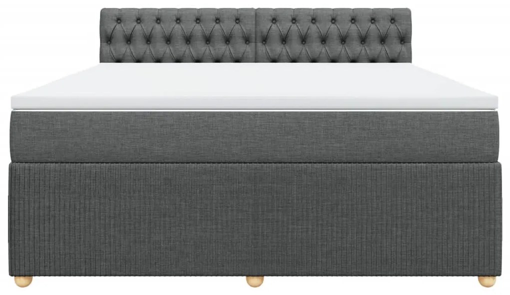 ΚΡΕΒΑΤΙ BOXSPRING ΜΕ ΣΤΡΩΜΑ ΣΚΟΥΡΟ ΓΚΡΙ 180X200 ΕΚ ΥΦΑΣΜΑΤΙΝ 3287543