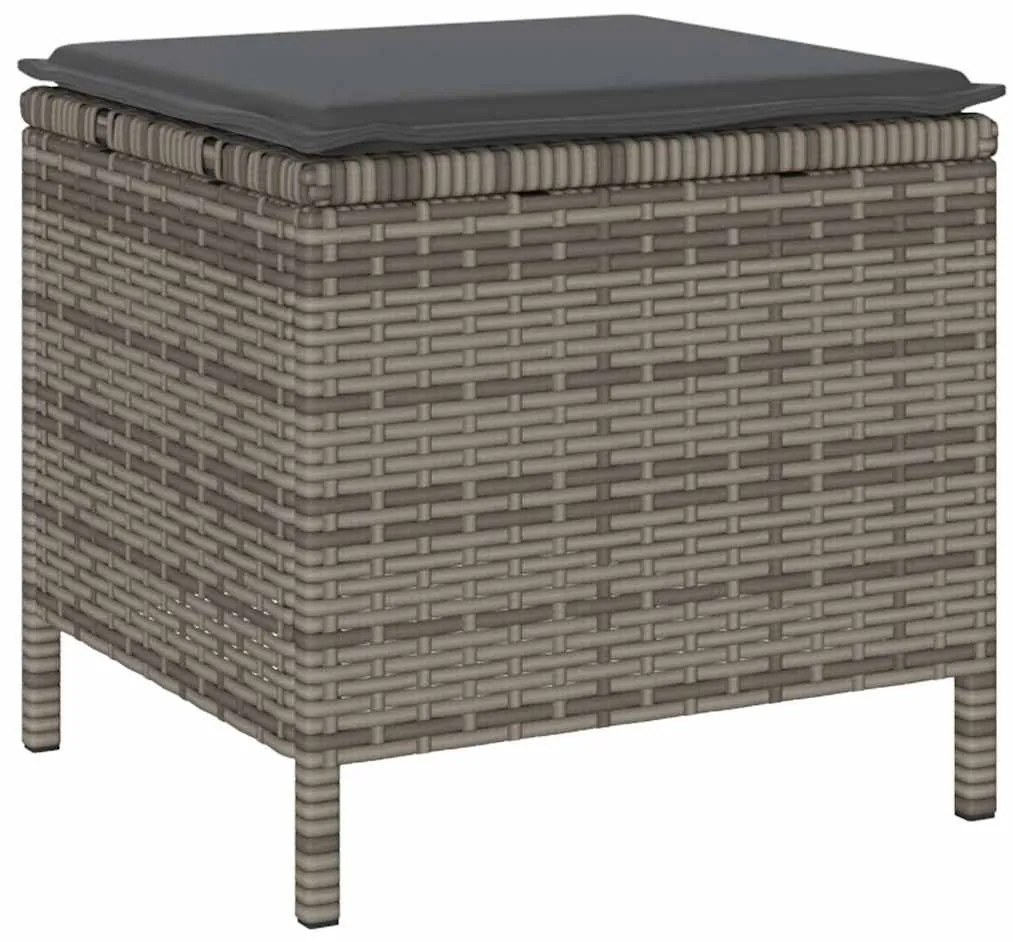 vidaXL Σέτ φαγητού για κήπο Γκρι συνθετικό ρατάν