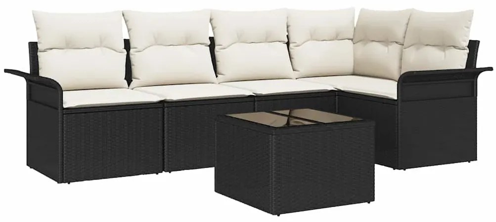 vidaXL Σετ Καναπέ Κήπου 6 pcs 242.5 x 132.5 x 85 εκ. Πολυ ράταν