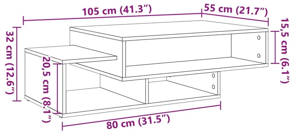 ΤΡΑΠΕΖΑΚΙ ΣΑΛΟΝΙΟΥ ΌΨΗ ΠΑΛΑΙΟΥ ΞΥΛΟΥ 105X55X32 ΕΚ. ΕΠΕΞ. ΞΥΛΟ 856670