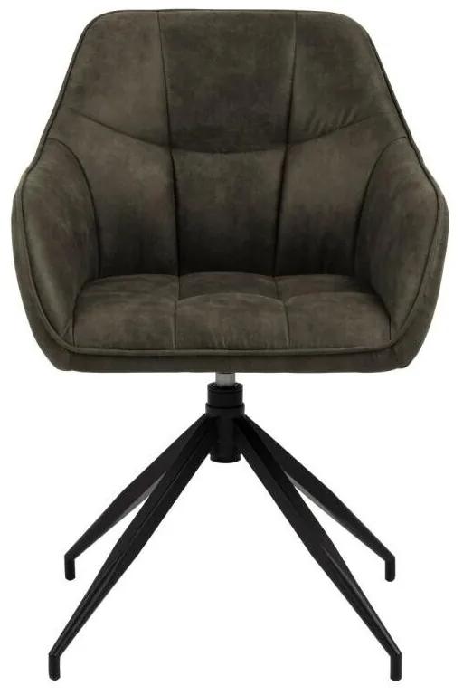 Καρέκλα Oakland 646, Πράσινο, Μαύρο, 85x58x55cm, 9 kg, Ταπισερί, Μεταλλικά, Μπράτσα | Epipla1.gr