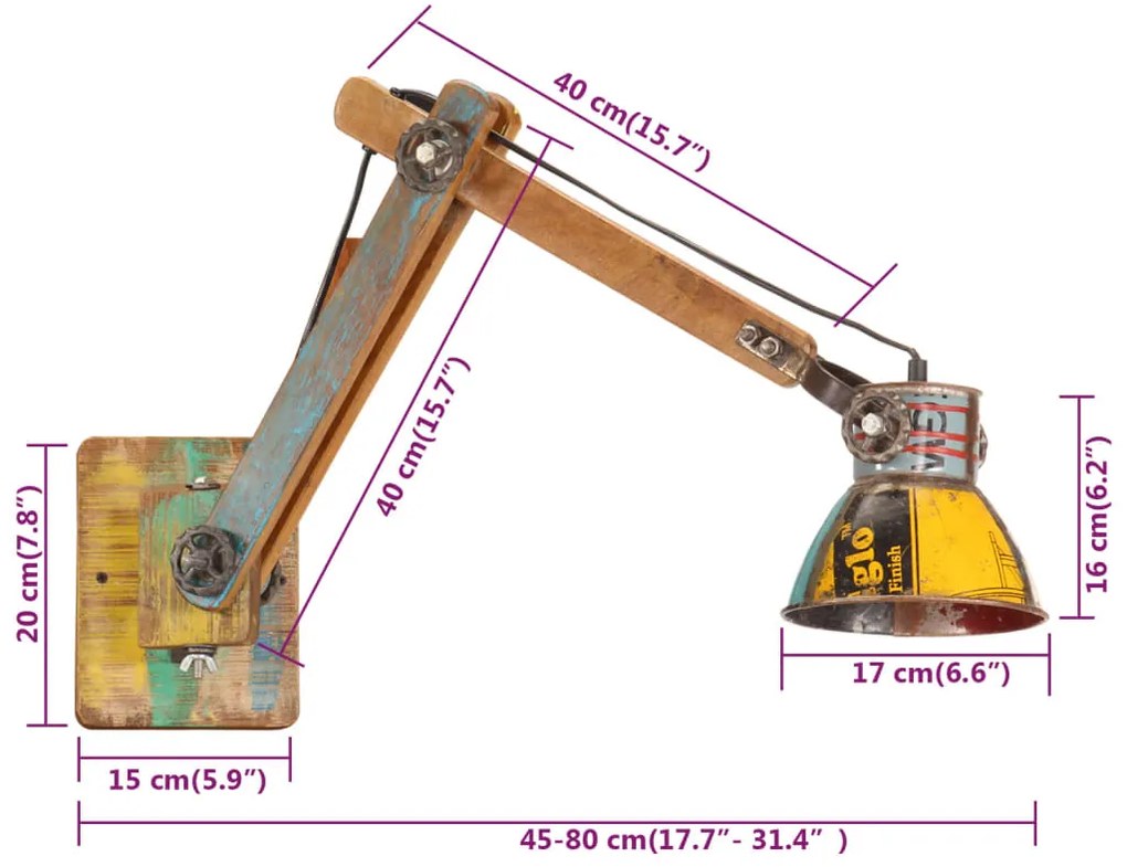 ΦΩΤΙΣΤΙΚΟ ΤΟΙΧΟΥ INDUSTRIAL ΠΟΛΥΧΡΩΜΟ ΣΤΡΟΓΓΥΛΟ E27 344403