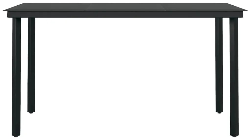 vidaXL Σετ Τραπεζαρίας Κήπου 7 Τεμαχίων Μαύρο