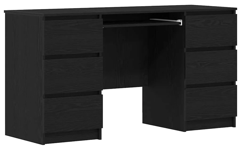 vidaXL Γραφείο Μαύρη δρυς 140 x 50 x 76 εκ. Επεξεργασμένο ξύλο