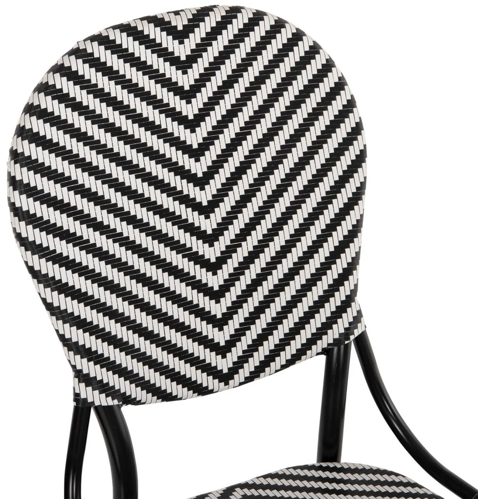 Καρέκλα C5927.01 Αλουμινίου Bamboo Look με Textline Μαύρο - Λευκό 46x56x95Y εκ. 46x56x95 εκ.