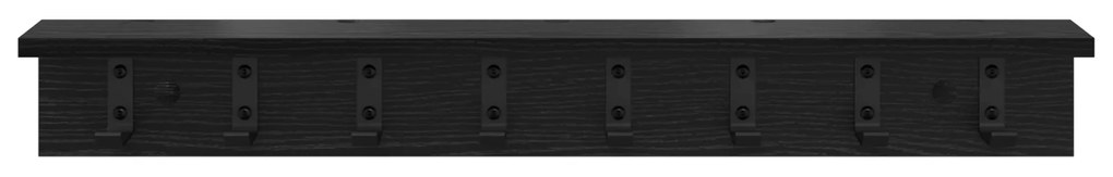 vidaXL Τοίχου Κρεμάστρα με ράφι Μαύρη δρυς 80 x 10.5 x 10.5 εκ