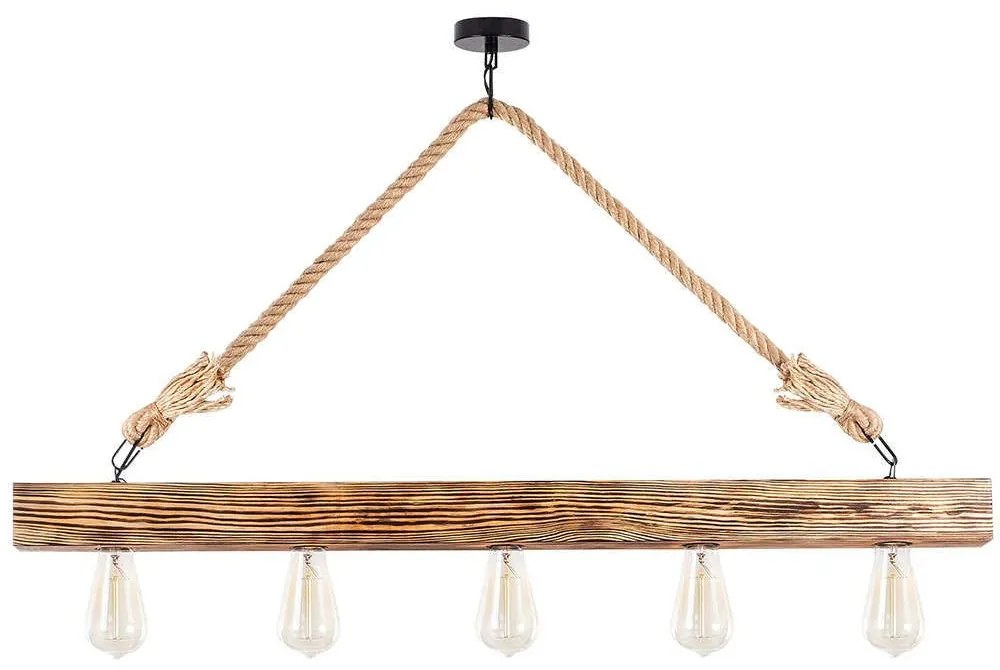 Φωτιστικό Οροφής - Ράγα Erebos 521SHN3117 100x7x53cm 5xE27 40W Natural-Black Opviq