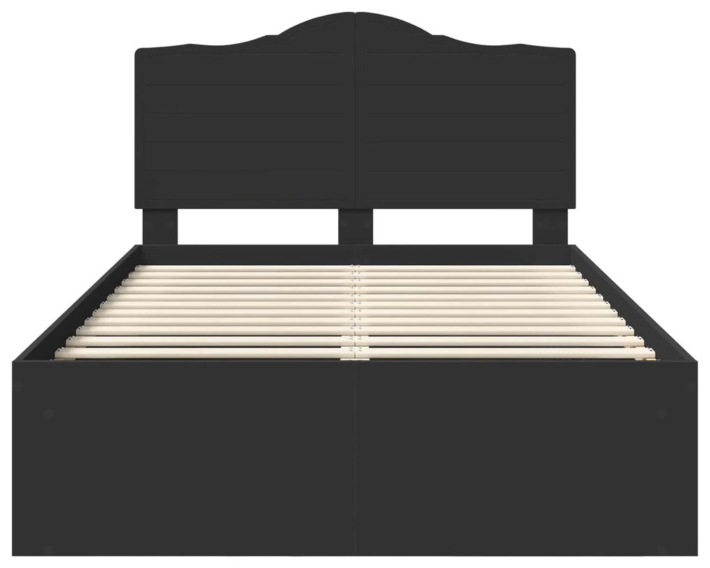 vidaXL Σκελετός Κρεβατιού Μαύρο 120 x 200 cm Στερεά ξυλεία πεύκου