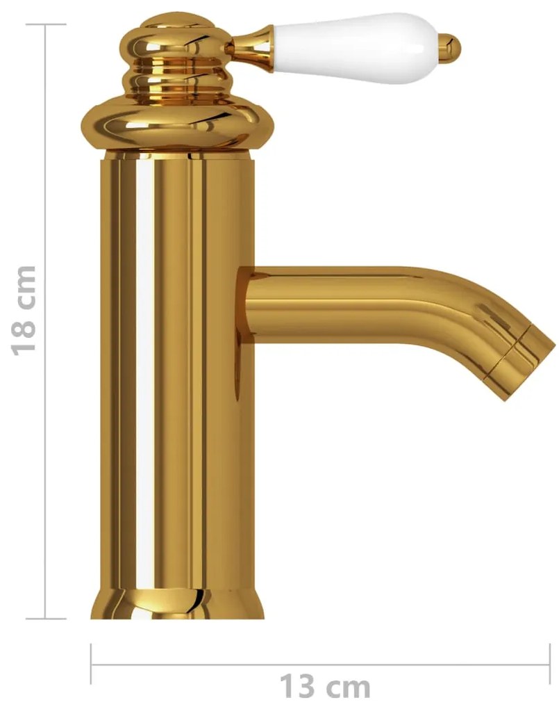 vidaXL Μπαταρία Νιπτήρα Μπάνιου Χρυσή 130 x 180 χιλ.
