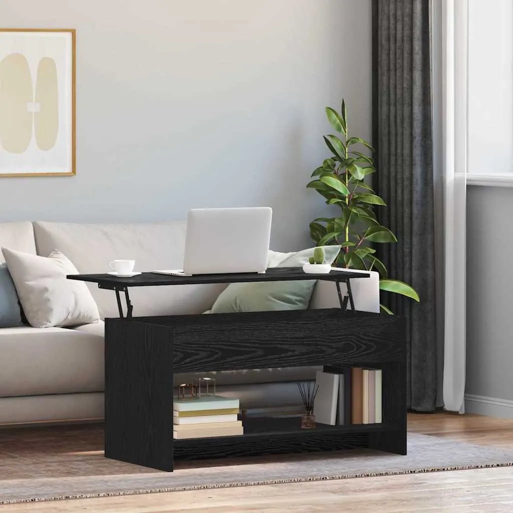 vidaXL Τραπεζάκι σαλονιού Μαύρη δρυς 80 x 50.5 x 41.5 εκ