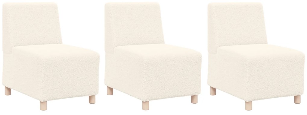 vidaXL Καθίσμα Σαλονιού 3 pcs Κρεμ 55 x 74 x 82 εκ. Βελούδο