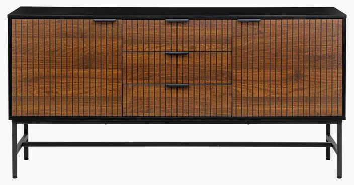 Κομότα - Μπουφές FL2405 Fylliana Μαύρο - Grey Oak 150x40x75 εκ. 150x40x75 εκ.
